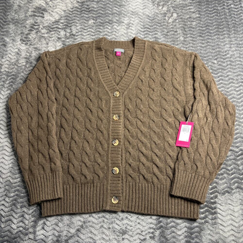 Vince Camuto Cardigan Sweater Women size Large brown NWT